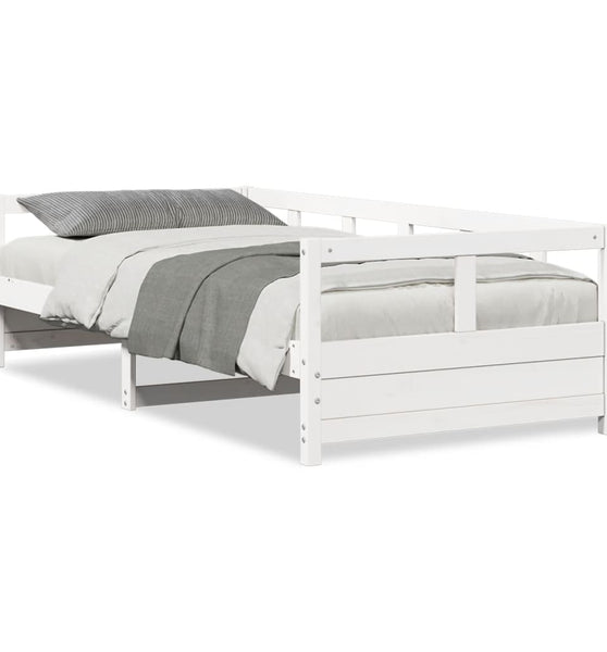 Tagesbett ohne Matratze Weiß 80x200 cm Massivholz Kiefer