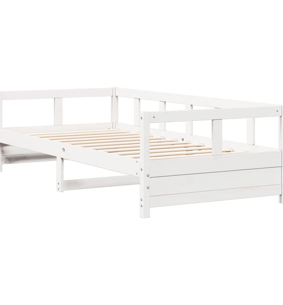 Tagesbett ohne Matratze Weiß 90x200 cm Massivholz Kiefer