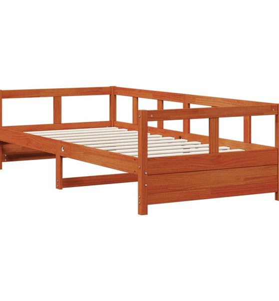 Tagesbett ohne Matratze Wachsbraun 90x200 cm Massivholz Kiefer