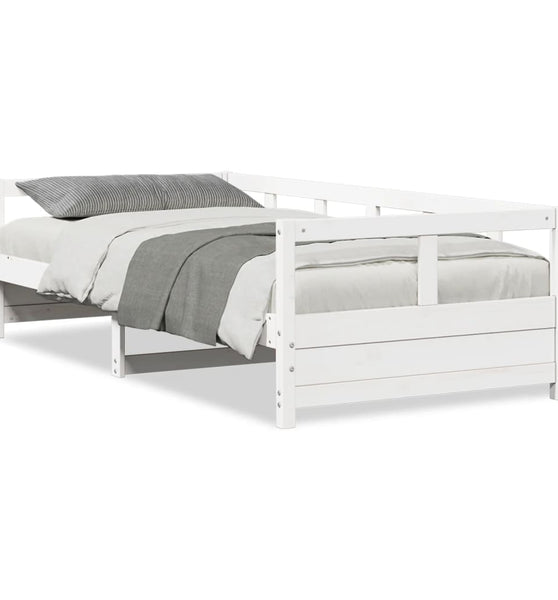 Tagesbett ohne Matratze Weiß 90x190 cm Massivholz Kiefer