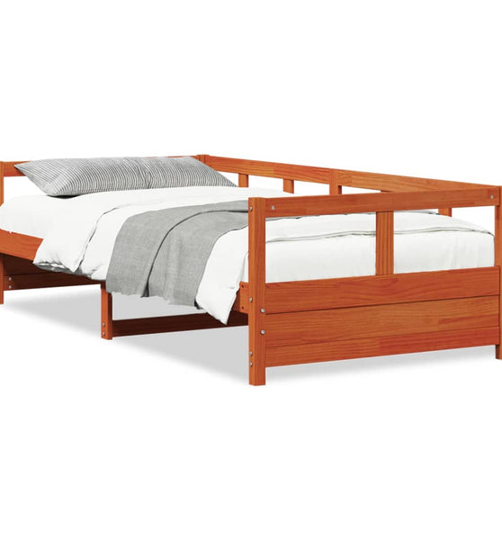 Tagesbett ohne Matratze Wachsbraun 90x190 cm Massivholz Kiefer