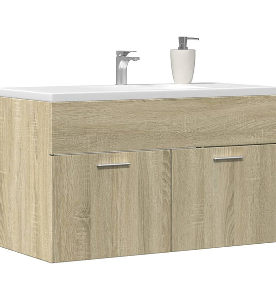 Waschbeckenunterschrank Sonoma-Eiche 90x38,5x46 Holzwerkstoff