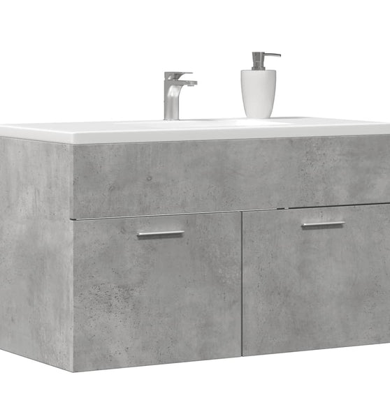 Waschbeckenunterschrank Betongrau 90x38,5x46 Holzwerkstoff