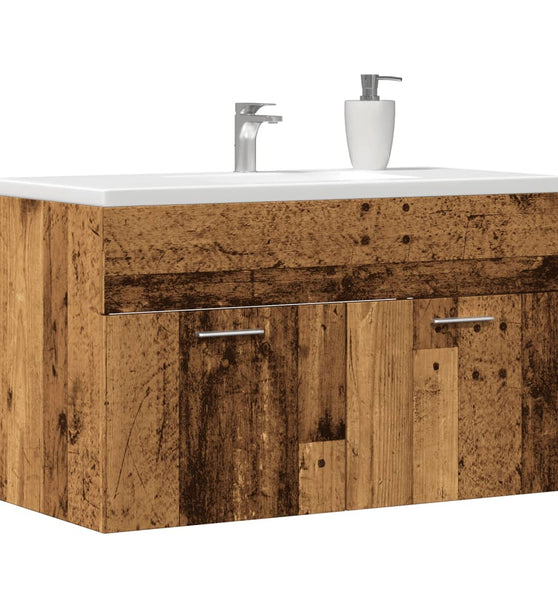 Waschbeckenunterschrank Altholz-Optik 90x38,5x46 Holzwerkstoff