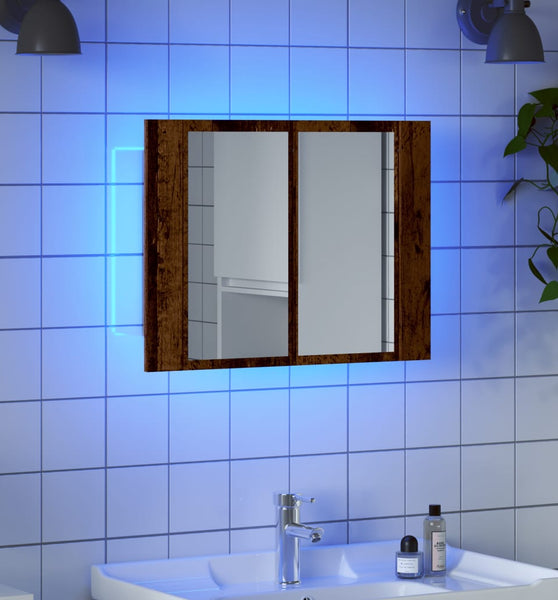 LED-Spiegelschrank Altholz-Optik 60x12x45 cm Holzwerkstoff