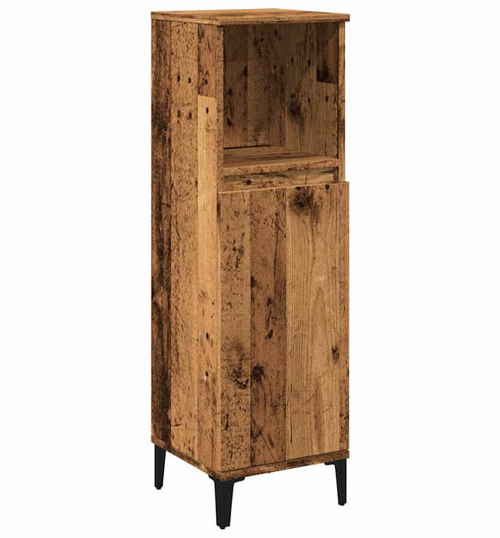 Badschrank Altholz-Optik 30x30x100 cm Holzwerkstoff