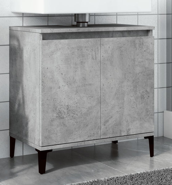 Waschbeckenunterschrank Betongrau 58x33x60 cm Holzwerkstoff