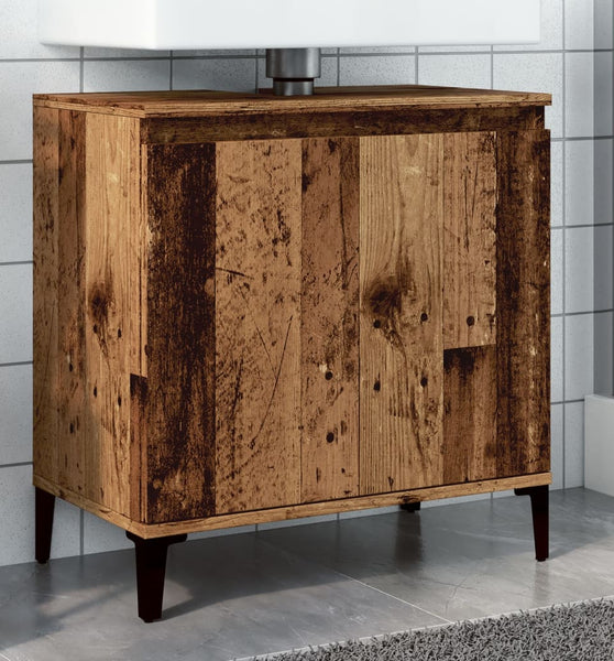 Waschbeckenunterschrank Altholz-Optik 58x33x60 cm Holzwerkstoff