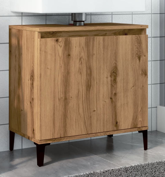 Waschbeckenunterschrank Artisan-Eiche 58x33x60 cm Holzwerkstoff