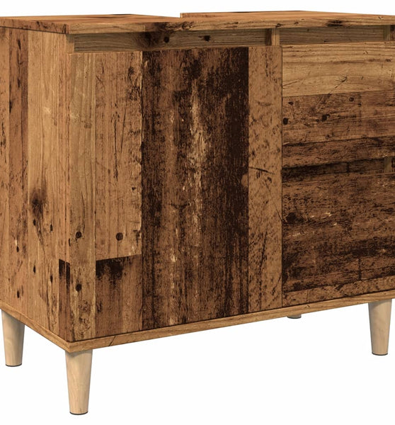 Waschbeckenunterschrank Altholz-Optik 65x33x60 cm Holzwerkstoff
