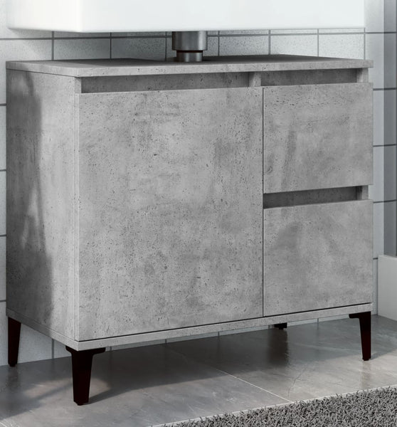 Waschbeckenunterschrank Betongrau 65x33x60 cm Holzwerkstoff