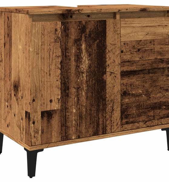 Waschbeckenunterschrank Altholz-Optik 65x33x60 cm Holzwerkstoff
