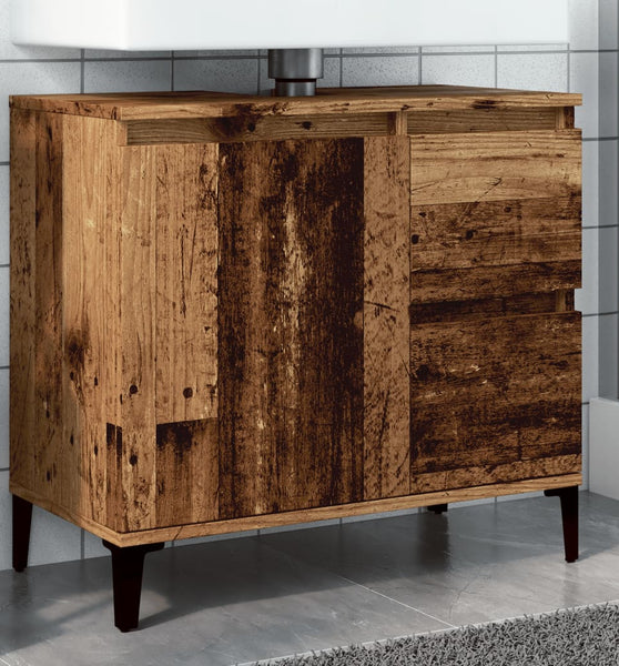 Waschbeckenunterschrank Altholz-Optik 65x33x60 cm Holzwerkstoff