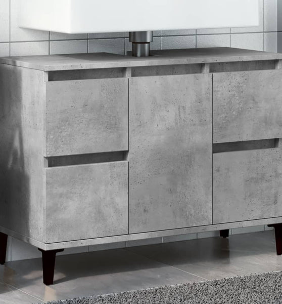 Waschbeckenunterschrank Betongrau 80x33x60 cm Holzwerkstoff
