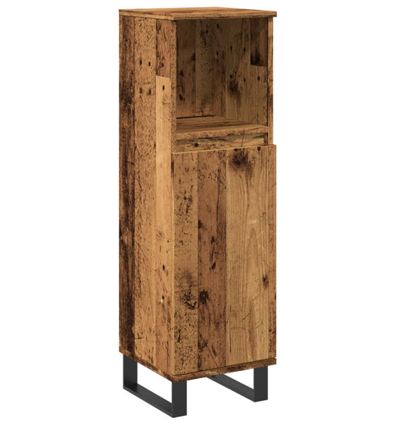 Badschrank Altholz-Optik 30x30x100 cm Holzwerkstoff