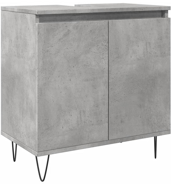 Badschrank Betongrau 58 x 33 x 60 cm Holzwerkstoff