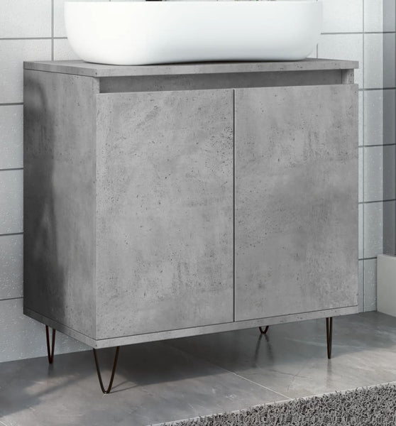 Badschrank Betongrau 58 x 33 x 60 cm Holzwerkstoff