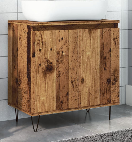 Badschrank Altholz-Optik 58x33x60 cm Holzwerkstoff