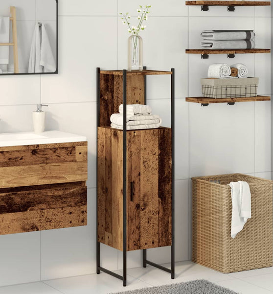 Badschrank Altholz-Optik 33x33x120,5 cm Holzwerkstoff