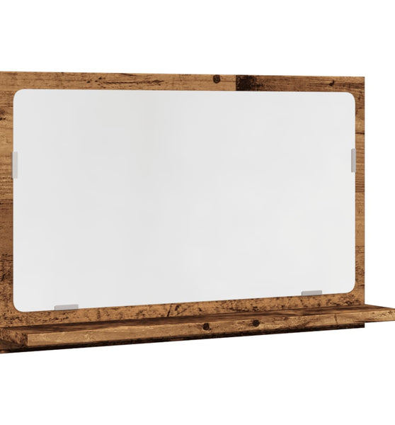 Badspiegel mit Ablage Altholz-Optik 60x11x37 cm Holzwerkstoff