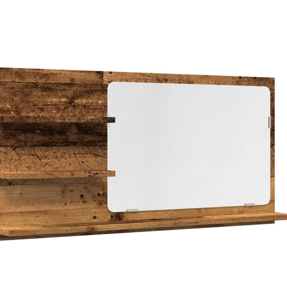 Badspiegel mit Ablagen Altholz-Optik 90x11x45 cm Holzwerkstoff
