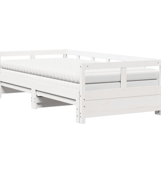 Tagesbett Ausziehbar mit Matratzen 90x200 cm Massivholz Kiefer