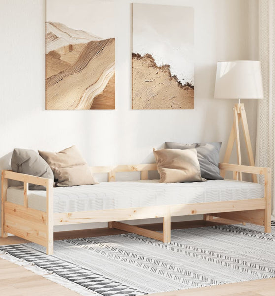 Tagesbett mit Matratze 90x190 cm Massivholz Kiefer