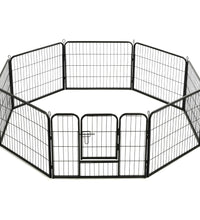 Hunde-Laufgitter 8 Paneele Stahl 60 x 80 cm Schwarz