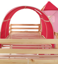 Kinderhochbett-Rahmen mit Rutsche Leiter Kiefernholz 208x230cm