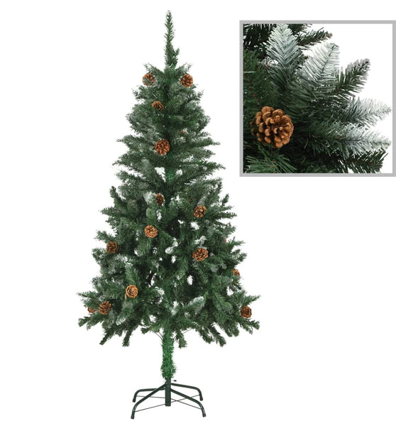 Künstlicher Weihnachtsbaum Kiefernzapfen Weißem Glitzer 150 cm