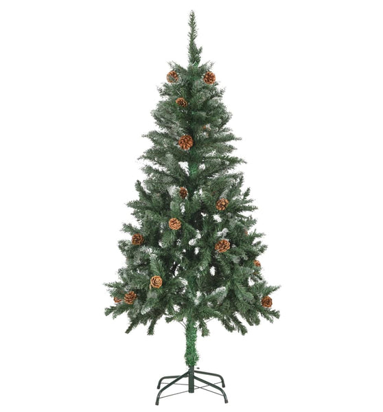 Künstlicher Weihnachtsbaum Kiefernzapfen Weißem Glitzer 150 cm