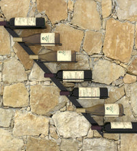 Wand-Weinregal für 7 Flaschen Schwarz Metall