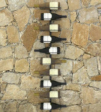 Wand-Weinregal für 10 Flaschen Schwarz Metall