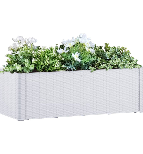 Garten-Hochbeet mit Selbstbewässerungssystem Weiß 100x43x33 cm