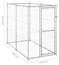 Outdoor-Hundezwinger Verzinkter Stahl 110x220x180 cm