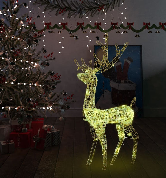 LED-Rentier Acryl Weihnachtsdekoration 140 LEDs 120 cm Warmweiß