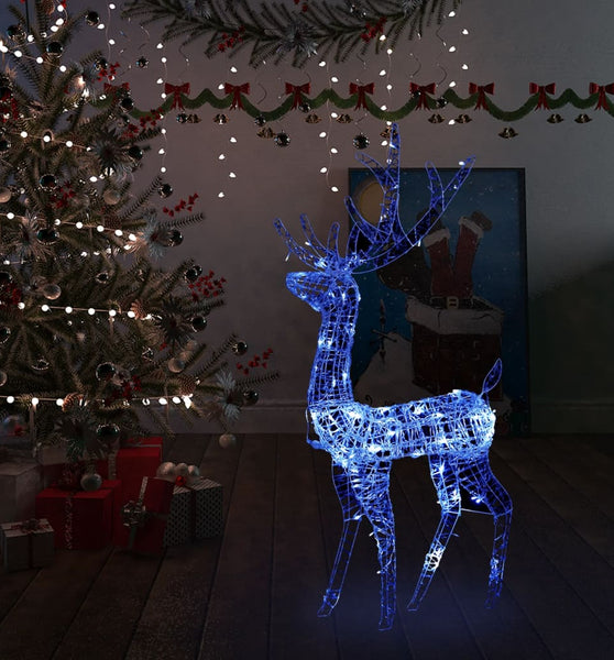LED-Rentier Acryl Weihnachtsdekoration 140 LEDs 120 cm Blau