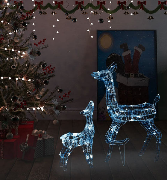 LED-Rentier-Familie Weihnachtsdeko Acryl 160 LED Kaltweiß
