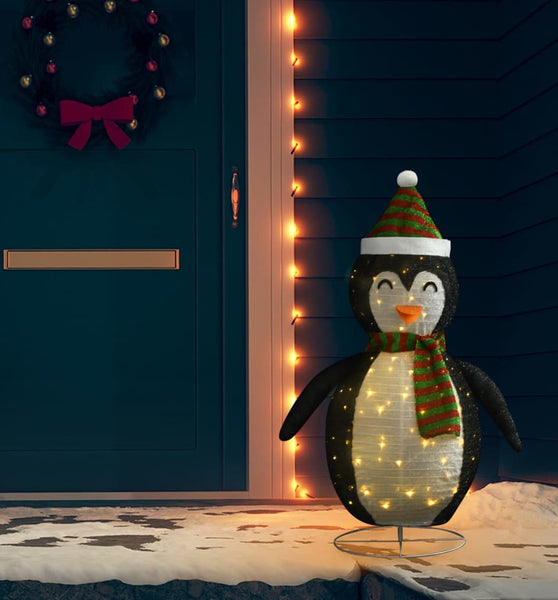 Weihnachtsdeko Pinguin LED Luxus-Gewebe 120 cm