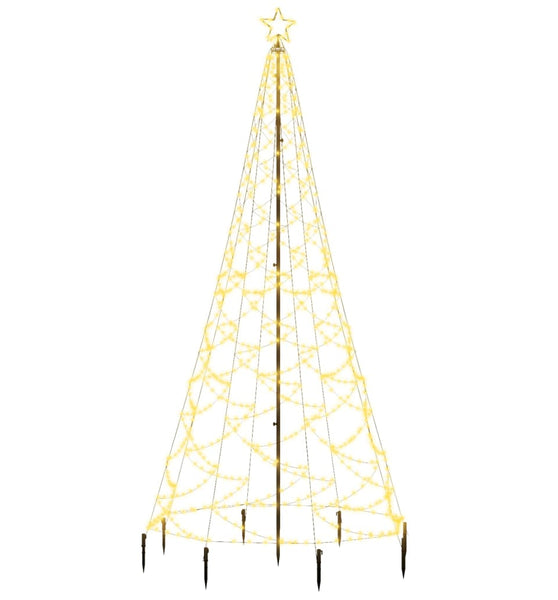 LED-Weihnachtsbaum mit Metallstange 500 LEDs Warmweiß 3 m