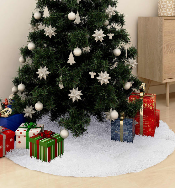 Weihnachtsbaumdecke Weiß 90 cm Kunstpelz