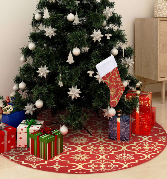 Luxus-Weihnachtsbaumdecke mit Socke Rot 122 cm Stoff