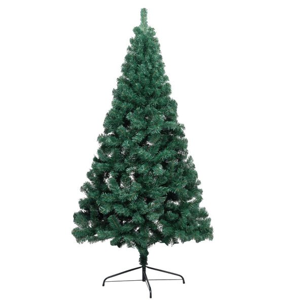 Künstlicher Halb-Weihnachtsbaum Beleuchtung Kugeln Grün 120 cm