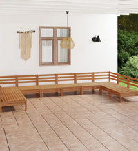10-tlg. Garten-Lounge-Set Honigbraun Massivholz Kiefer