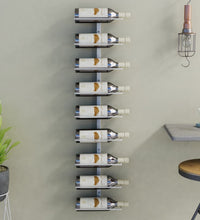 Wand-Weinregal für 9 Flaschen Weiß Eisen