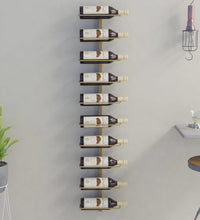 Wand-Weinregal für 10 Flaschen Golden Metall