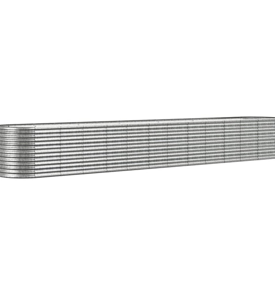 Hochbeet Pulverbeschichteter Stahl 512x80x68 cm Silbern
