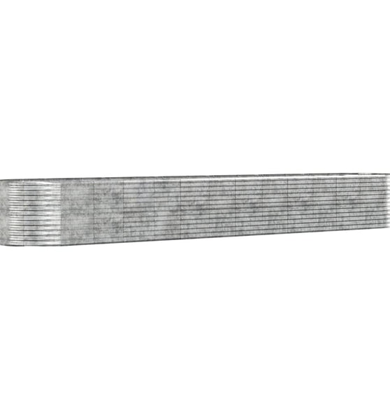 Hochbeet Silbern 554x100x68 cm Pulverbeschichteter Stahl