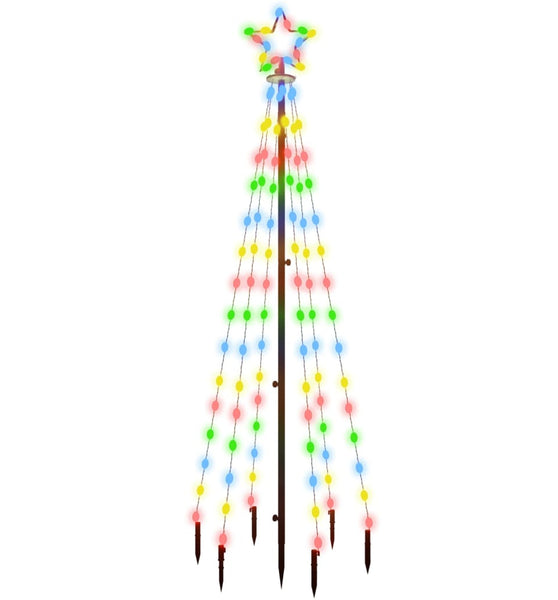 LED-Weihnachtsbaum mit Erdnägeln Mehrfarbig 108 LEDs 180 cm
