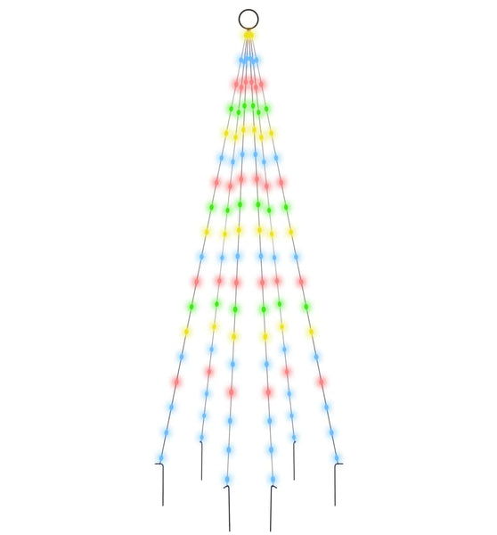 LED-Weihnachtsbaum für Fahnenmast Mehrfarbig 108 LEDs 180 cm